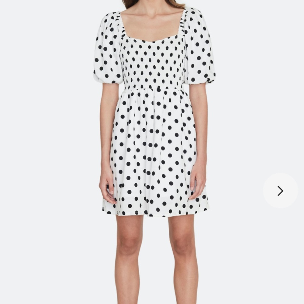 Faithfull the brand white polka dot dress